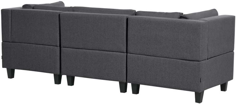 Beliani Modulinė 3 vietų sofa UNSTAD tamsiai pilka