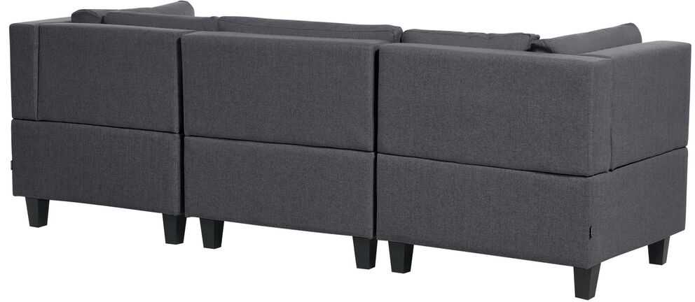 Beliani Modulinė 3 vietų sofa UNSTAD tamsiai pilka