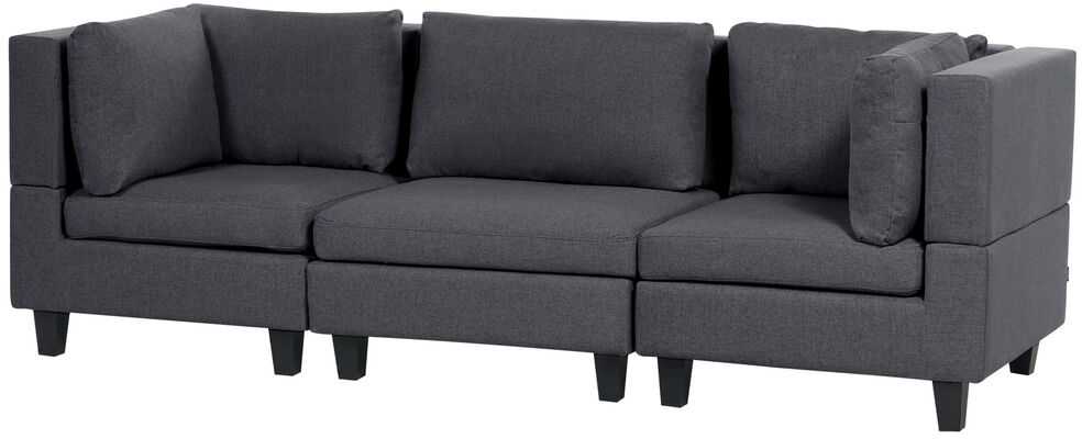 Beliani Modulinė 3 vietų sofa UNSTAD tamsiai pilka