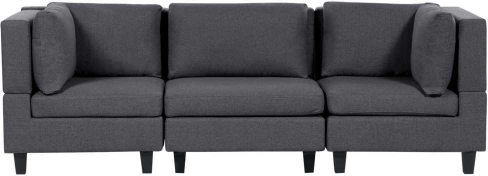 Beliani Modulinė 3 vietų sofa UNSTAD tamsiai pilka