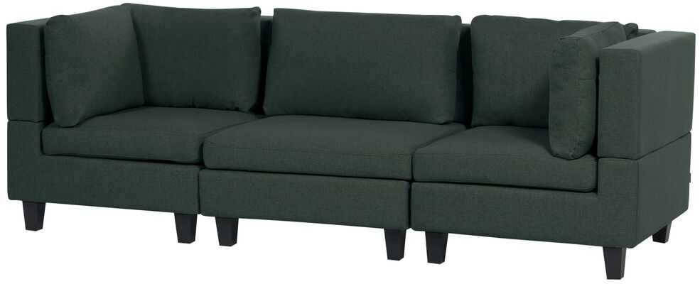 Beliani Modulinė 3 vietų sofa UNSTAD tamsiai žalia