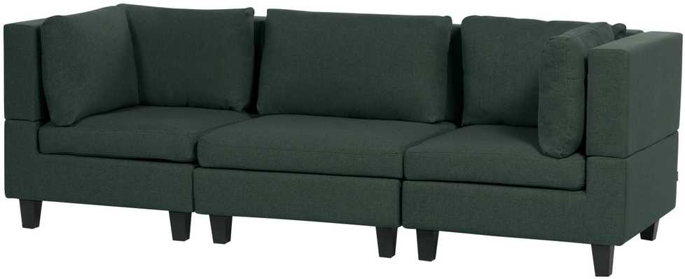 Beliani Modulinė 3 vietų sofa UNSTAD tamsiai žalia