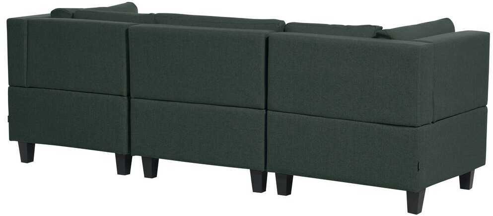 Beliani Modulinė 3 vietų sofa UNSTAD tamsiai žalia