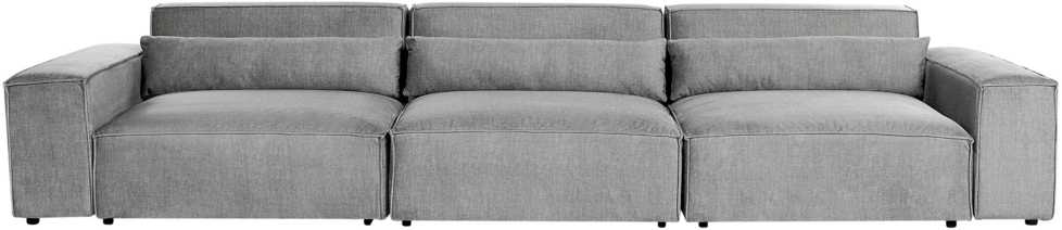 Beliani Trivietė modulinė sofa HELLNAR, pilka