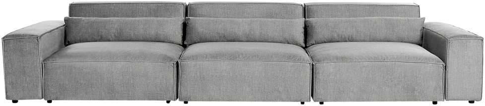 Beliani Trivietė modulinė sofa HELLNAR, pilka
