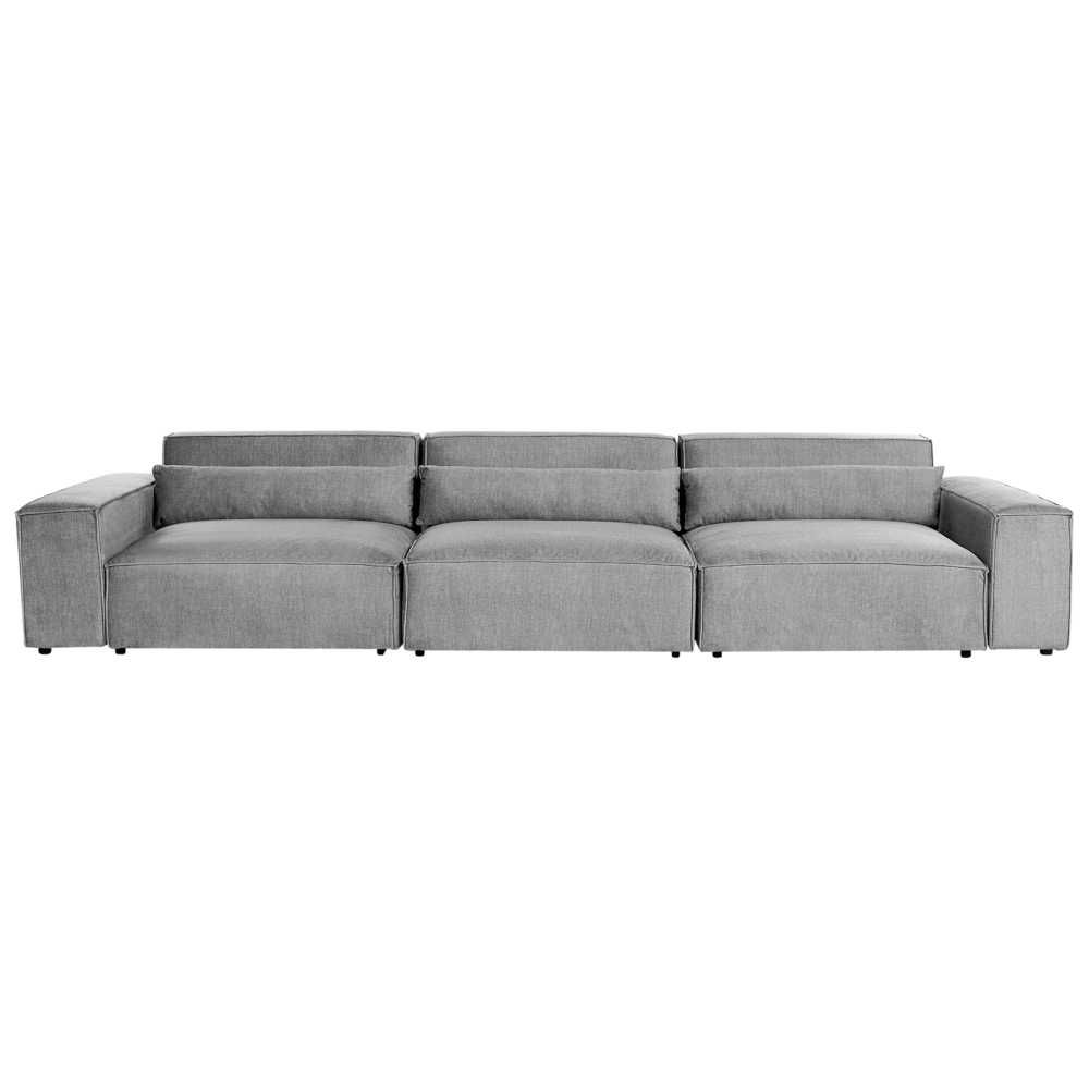 Beliani Trivietė modulinė sofa HELLNAR, pilka