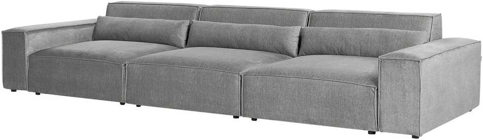 Beliani Trivietė modulinė sofa HELLNAR, pilka