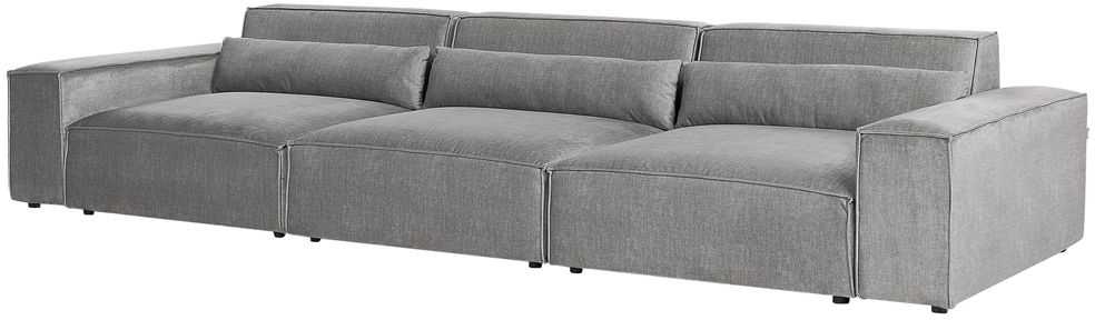 Beliani Trivietė modulinė sofa HELLNAR, pilka