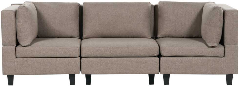 Beliani Modulinė 3 vietų sofa UNSTAD ruda