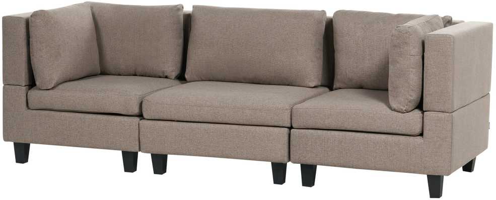 Beliani Modulinė 3 vietų sofa UNSTAD ruda