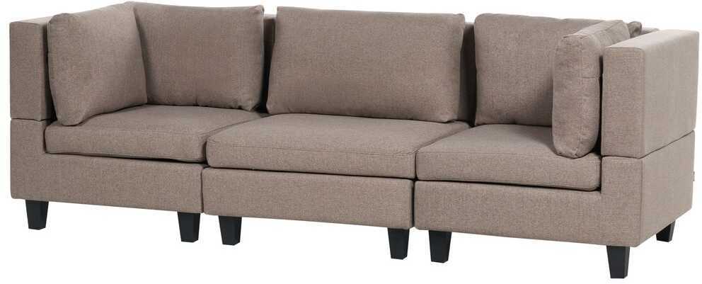 Beliani Modulinė 3 vietų sofa UNSTAD ruda