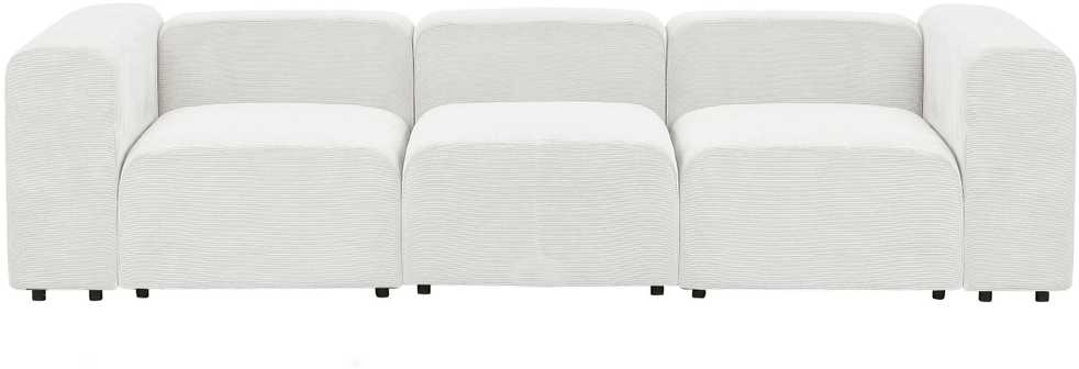 Beliani Modulinė 3 vietų sofa FALSTERBO balta, velvetas