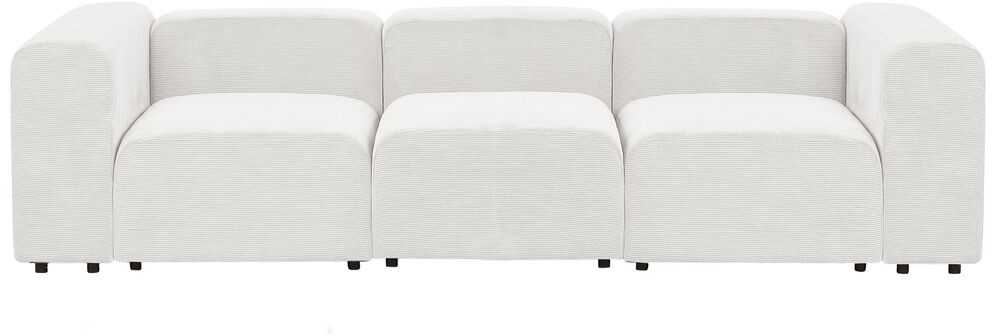Beliani Modulinė 3 vietų sofa FALSTERBO balta, velvetas