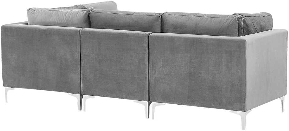 Beliani Trijų vietų modulinė sofa EVJA pilkas veliūras
