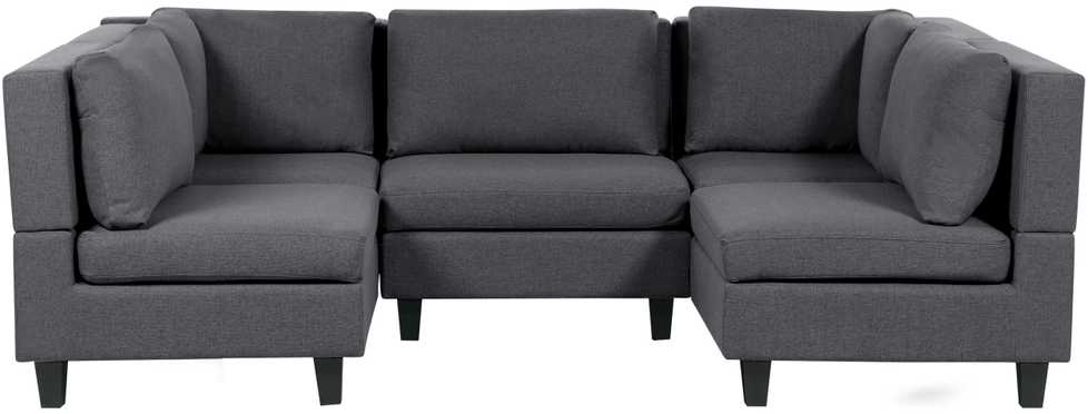 Beliani U formos modulinė sofa 5 asmenims UNSTAD tamsiai pilka