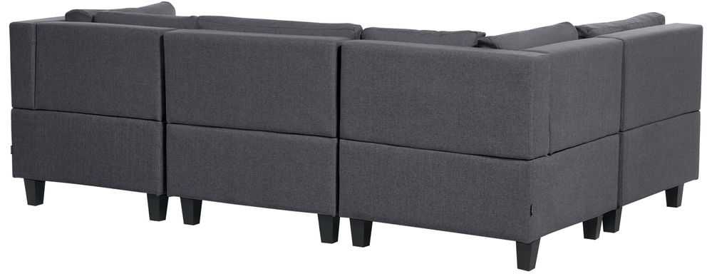 Beliani U formos modulinė sofa 5 asmenims UNSTAD tamsiai pilka