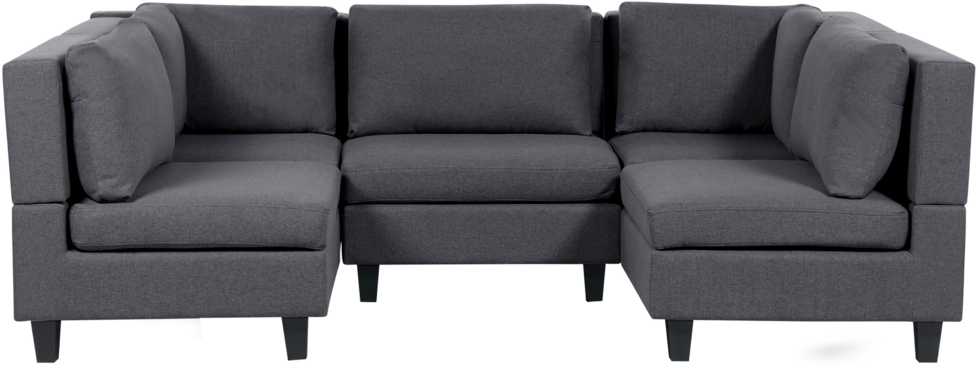 Beliani U formos modulinė sofa 5 asmenims UNSTAD tamsiai pilka