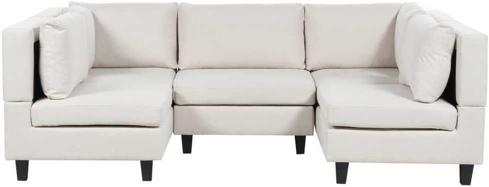 Beliani U formos modulinė sofa 5 asmenims UNSTAD šviesiai smėlio spalvos