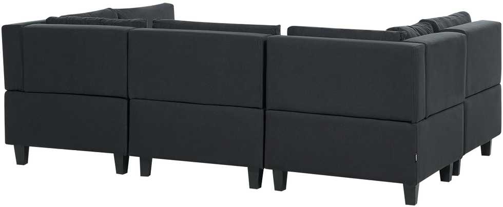 Beliani Modulinė U formos sofa 5 asmenims UNSTAD Juoda