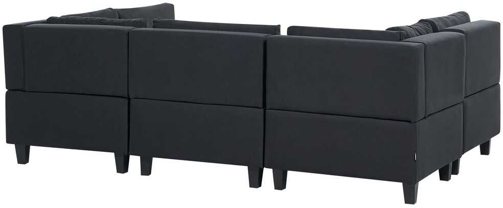 Beliani Modulinė U formos sofa 5 asmenims UNSTAD Juoda