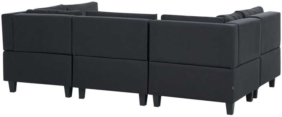 Beliani Modulinė U formos sofa 5 asmenims UNSTAD Juoda