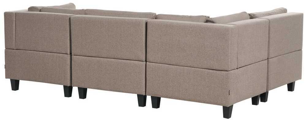 Beliani Modulinė U formos sofa 5 asmenims UNSTAD ruda