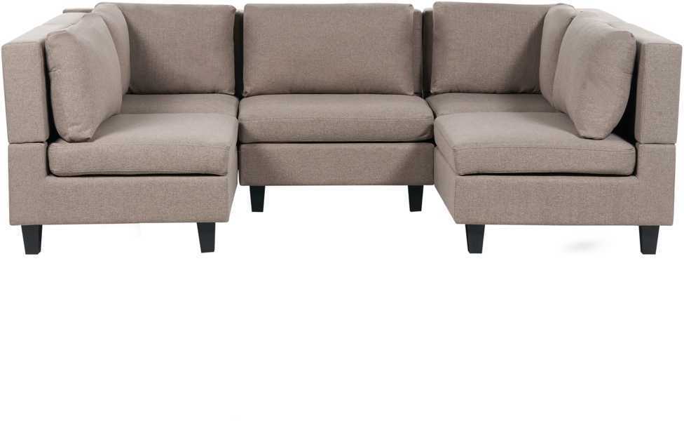 Beliani Modulinė U formos sofa 5 asmenims UNSTAD ruda