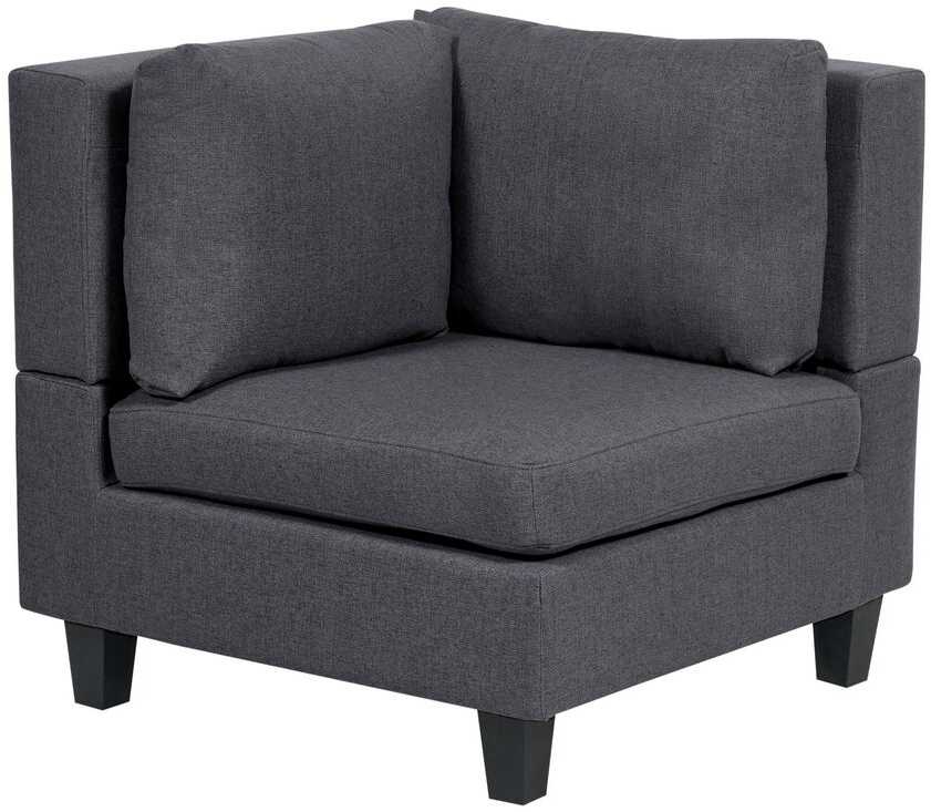 Beliani Modulinė U formos sofa 5 asmenims UNSTAD tamsiai pilka su otomane