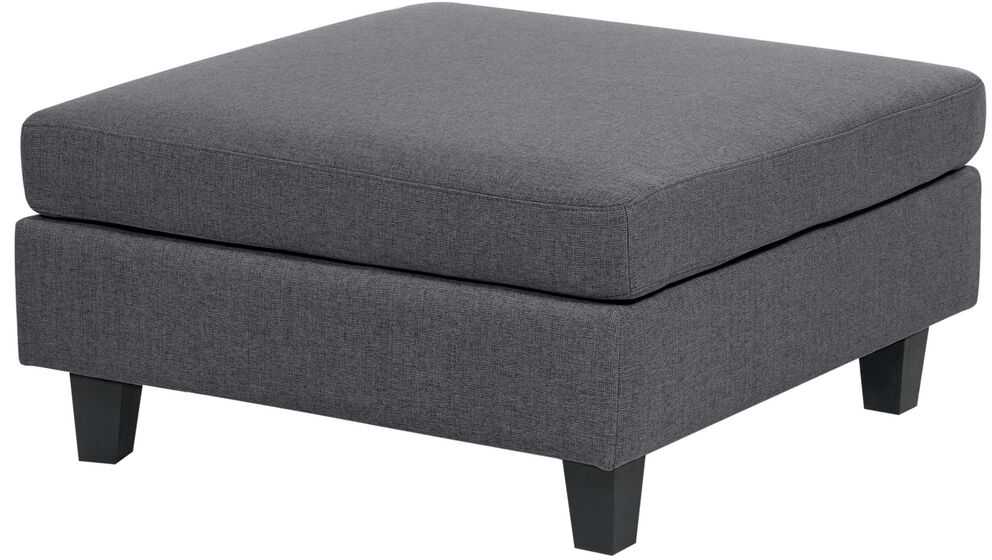 Beliani Modulinė U formos sofa 5 asmenims UNSTAD tamsiai pilka su otomane