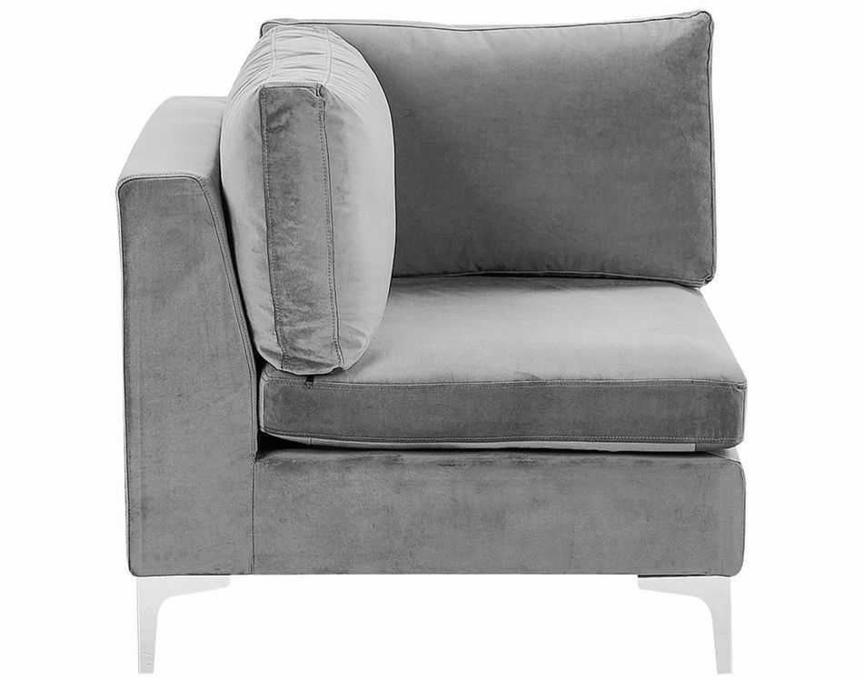 Beliani Modulinė U formos sofa 6 asmenims EVJA pilko veliūro