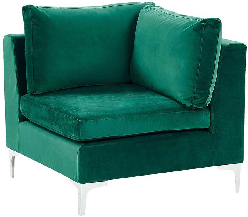 Beliani Modulinė U formos sofa 6 asmenims EVJA žalias veliūras