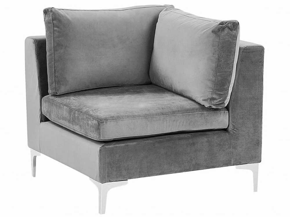 Beliani Modulinė U formos sofa 6 asmenims EVJA pilko veliūro