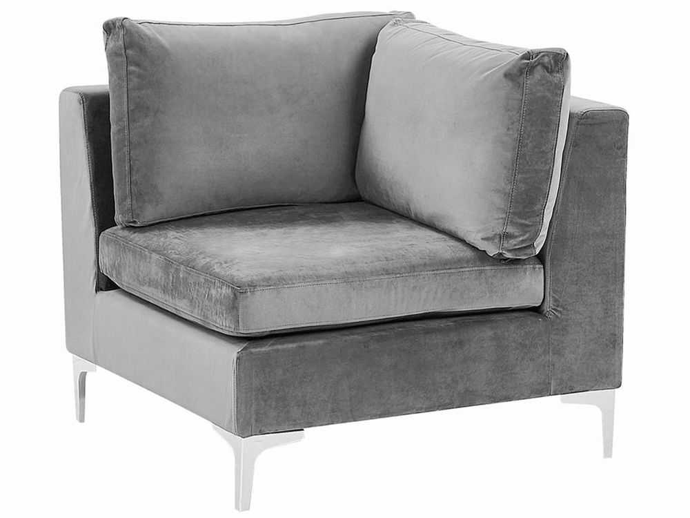 Beliani Modulinė U formos sofa 6 asmenims EVJA pilko veliūro