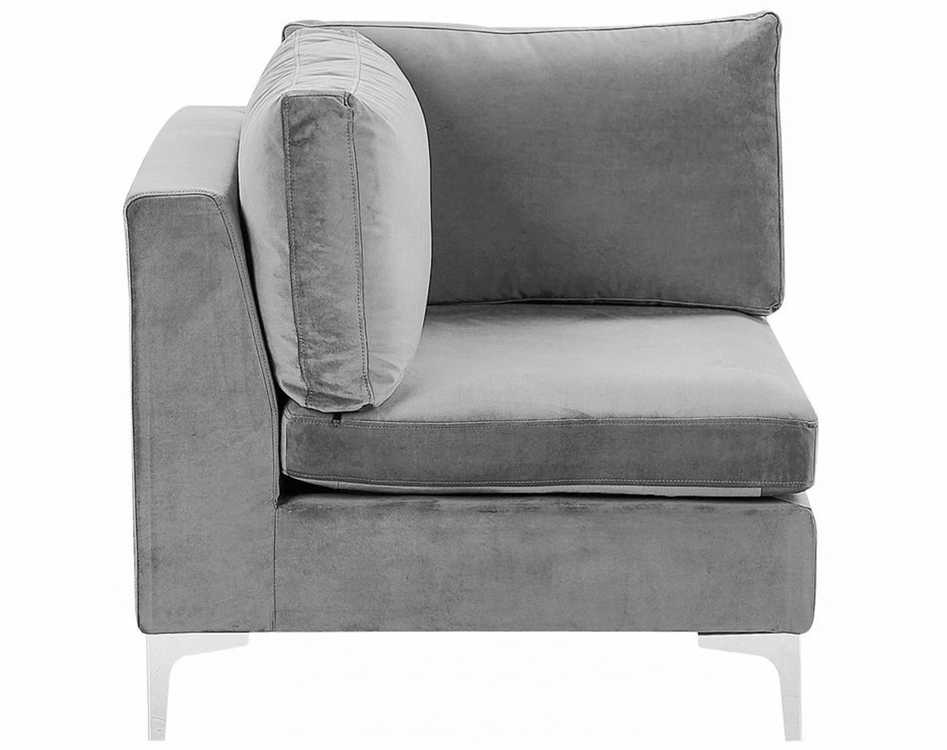 Beliani Modulinė U formos sofa 6 asmenims EVJA pilko veliūro