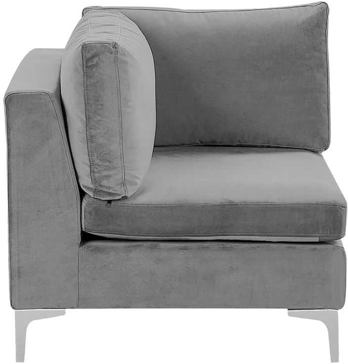 Beliani 4 vietų modulinė sofa EVJA dešininė pilka veliūrinė