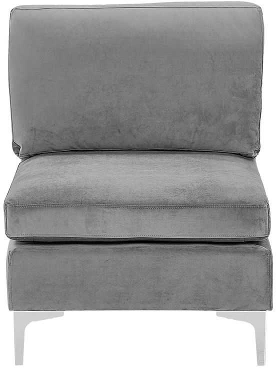 Beliani 4 vietų modulinė sofa EVJA dešininė pilka veliūrinė
