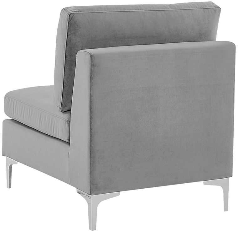 Beliani 4 vietų modulinė sofa EVJA dešininė pilka veliūrinė