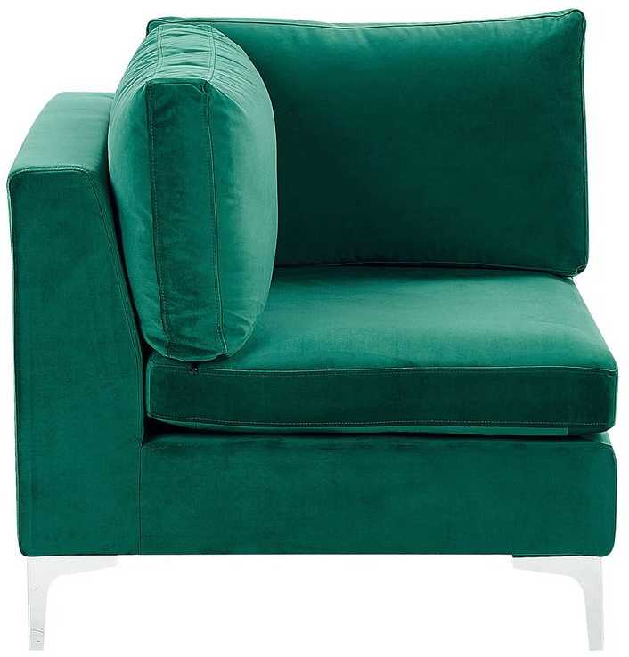 Beliani Modulinė sofa EVJA skirta 4 asmenims, dešininė, žalia, veliūrinė