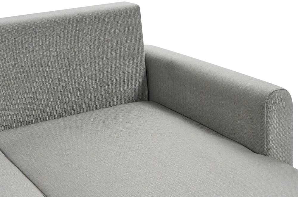 Beliani Išskleidžiama 3 vietų sofa SIRO pilkos spalvos su patalynės dėže, kairinė