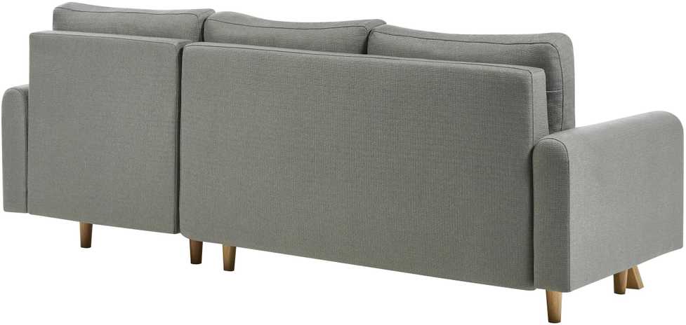 Beliani Išskleidžiama 3 vietų sofa SIRO pilkos spalvos su patalynės dėže, kairinė