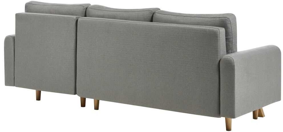 Beliani Išskleidžiama 3 vietų sofa SIRO pilkos spalvos su patalynės dėže, kairinė