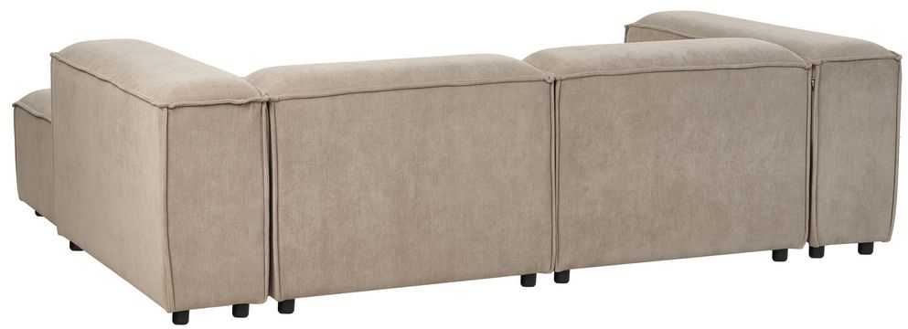 Beliani Modulinė 3 vietų kairinė sofa ARDAL šviesiai ruda su otomanu iš velveto