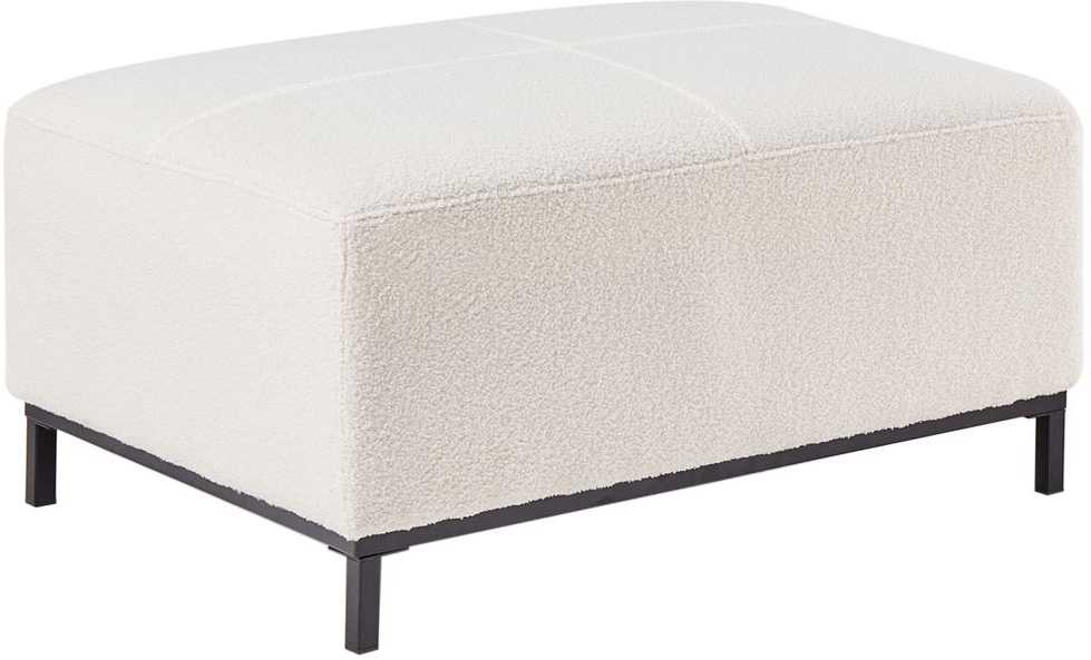 Beliani 5 vietų kampinė sofa OSLO Boucle balta su pufu, kairinė