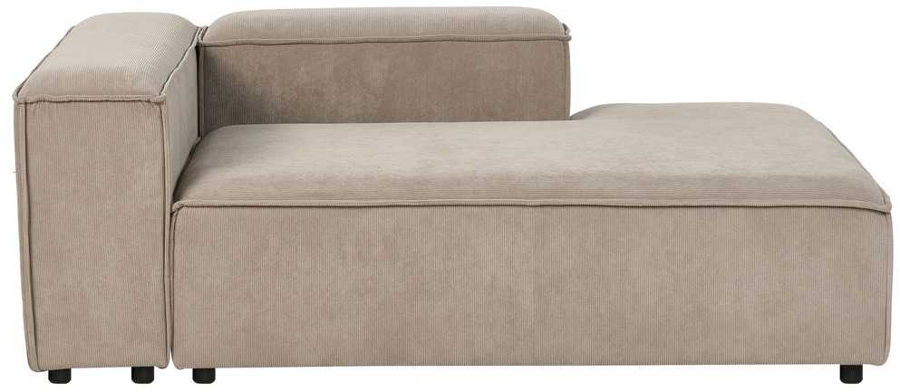 Beliani Modulinė 3 vietų kairinė sofa ARDAL šviesiai ruda su otomanu iš velveto