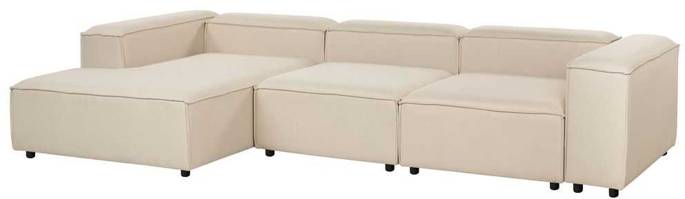 Beliani Modulinė kampinė sofa 4 asmenims ARDAL, smėlio spalvos, dešininė