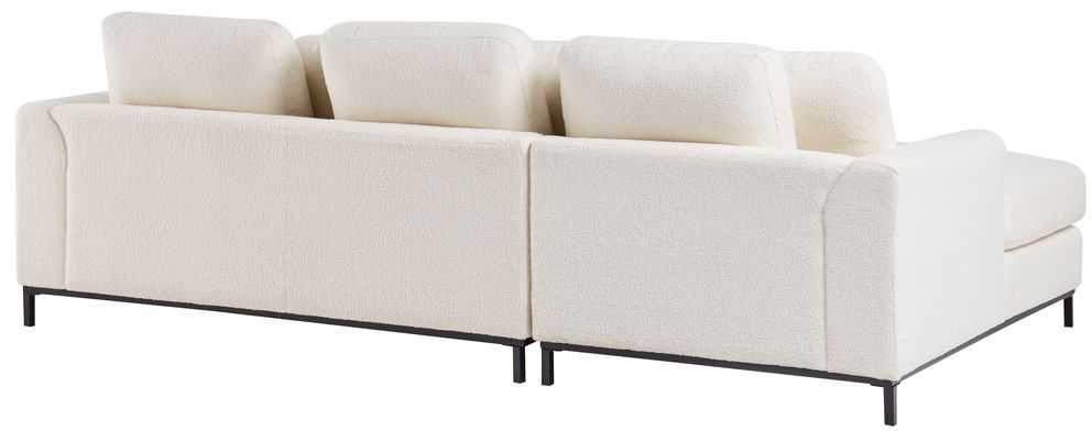 Beliani 4 vietų kampinė sofa OSLO, balta, dešininė, boucle audinys