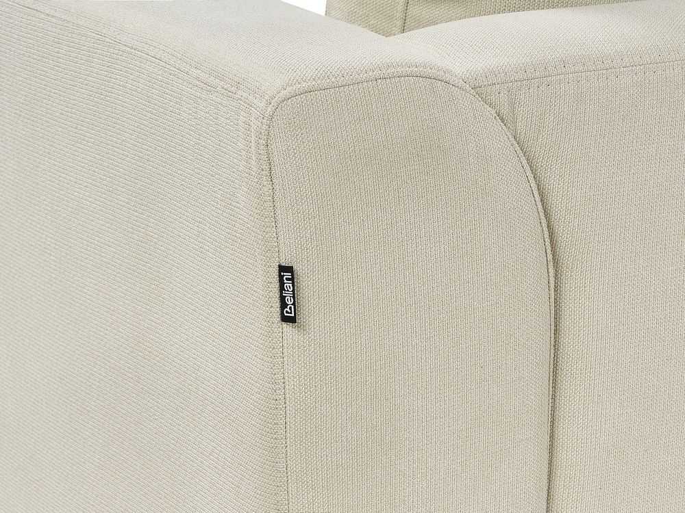 Beliani 5-vietė kampinė sofa OSLO, smėlio spalvos, su pufu, dešininė