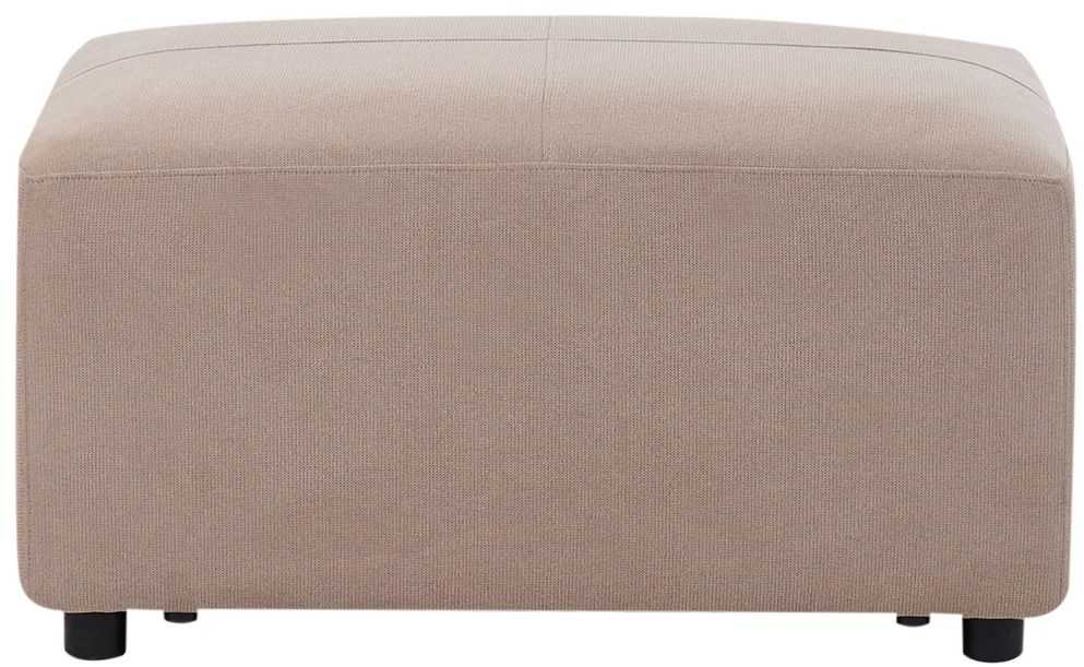 Beliani 4 vietų kampinė sofa KOHLO smėlio ir pilkos spalvos su pufas dešininė