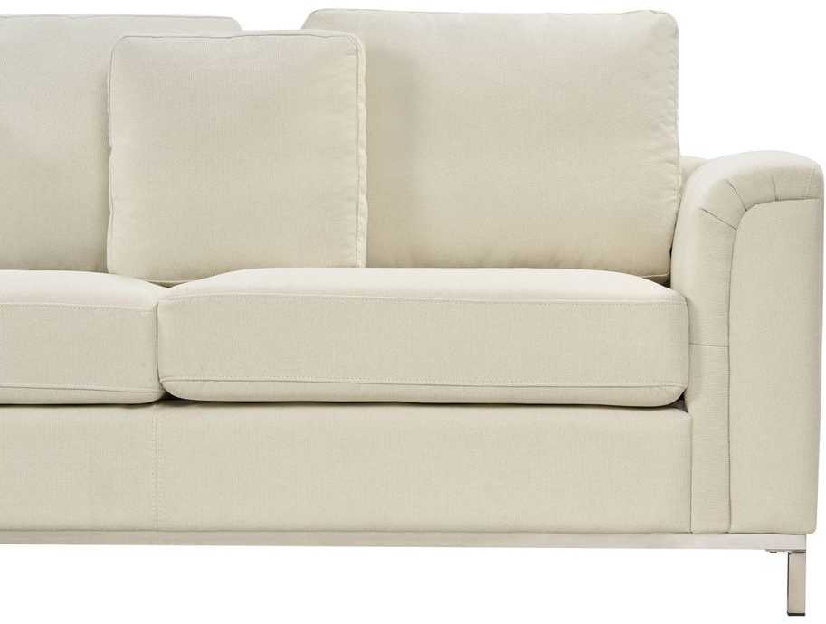 Beliani 5-vietė kampinė sofa OSLO, smėlio spalvos, su pufu, dešininė