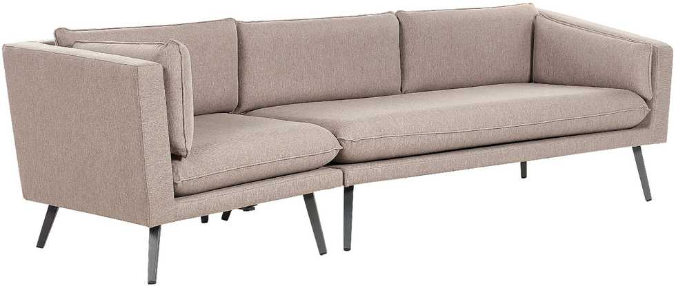Lauko baldų komplektas Beliani Sodo sofa LORETELLO 3 asmenims kairinė, smėlio spalvos